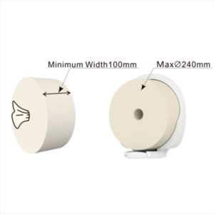 Dispensador de Papel Higiénico de Rollo Jumbo de Plástico Blanco y Negro para Montar en la Pared, Fabricado en México, Uso Comercial, GL-220 - Product Image 3