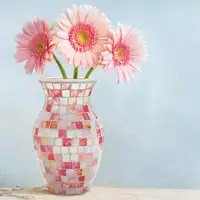 Vaso de vidro decorativo estilo nórdico, vaso para mesas de casamentos, decoração de cerâmica exclusiva, vaso de vidro de mosaico para decoração de casa