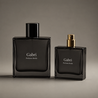 Flacons d'échantillons de parfum personnalisés par le fabricant, 100 ml, flacons de parfum de luxe vides, 50 ml avec boîte, flacon de parfum noir au design unique