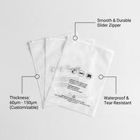 Sacs d'emballage pour vêtements avec logo personnalisé, sacs à fermeture éclair, sacs à glissière, sacs pour t-shirts, sous-vêtements, sacs d'emballage mats givrés, sacs biodégradables