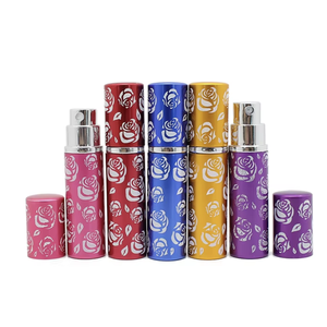 Customized 5ml 10ml <b>Aluminum</b> Travel Perfume <b>Bottle</b> Portable Rose Design Metal <b>Bottle</b> With Pump Sprayer Seal - Product Image 1