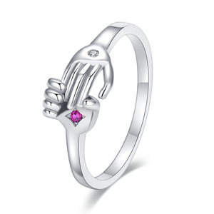 Love Hands <span class=keywords><strong>Hug</strong></span> Ring coppie anello semplici uomini e donne abbracciano l'anello aperto - Product Image 4
