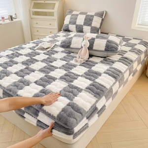 Áo ga trải giường mùa đông dày dặn, chất liệu vải san hô, giữ ấm, phủ nệm, chất liệu nhung, ga trải giường, chăn ga gối đệm - Product Image 3