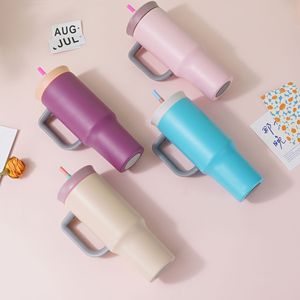 Vaso Térmico de 40oz con Asa y Popote, Aislamiento al Vacío de Doble Pared con Recubrimiento en Polvo, Taza de Viaje de Acero Inoxidable para Coche, Logotipo Personalizado - Product Image 4