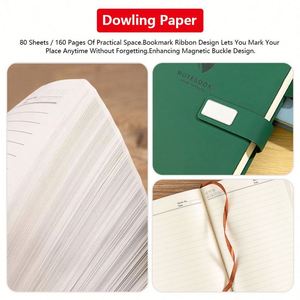 Cuaderno A5 Personalizado de Cuero PU, Diario de 160 Páginas, Cierre Magnético, Páginas Rayadas Resistentes al Agua, Calendario con Vista Semanal para Estudiantes - Product Image 3