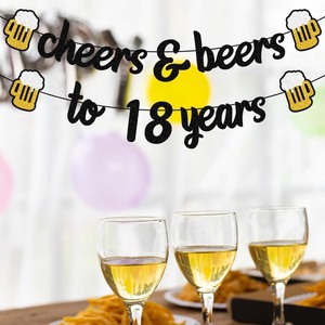 Novedad Transfronteriza: Banderines de Papel para Cumpleaños 18-23456780, Letreros Temáticos de Cerveza para Fiestas, Suministros para Fiestas de Cerveza, Europa y América - Product Image 2