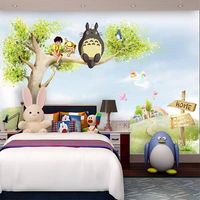 Papier peint 3D moderne Totoro pour chambre d'enfant, imperméable et anti-fumée, tissu mural personnalisé de haute qualité pour chambre à coucher domestique