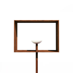 Support robuste pour mangeoire à oiseaux JH-Mech, installation facile, design artistique moderne, en acier corten, pour jardin. - Product Image 2