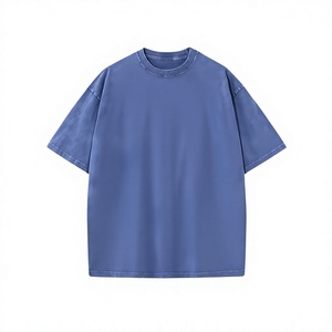 Camiseta de Algodón Azul Extra Grande Personalizada para Hombre y Mujer, Cuello Redondo, Estilo Urbano, Informal, Lisa, Unisex - Product Image 1