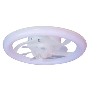 Lumicraft VENTI-10 LED ventilatore da soffitto 50 cm di diametro con 7 lame in plastica trasparente e struttura bianca - Product Image 6
