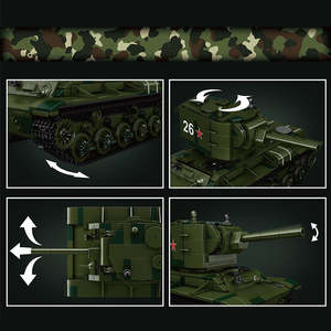 Moule King 20026 924PCS <span class=keywords><strong>Militaire</strong></span> Série KV2 Char Lourd Blindé Voiture Bloc de Construction Modèle Technique Éducatif Jouet Festival Cadeau - Product Image 5
