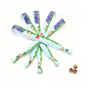 Bracelets <span class=keywords><strong>en</strong></span> tissu polyester pour sublimation |   <span class=keywords><strong>Perles</strong></span> <span class=keywords><strong>en</strong></span> <span class=keywords><strong>bois</strong></span> écologiques de haute qualité avec logo personnalisé imprimé pour les événements festifs - Product Image 2