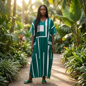 Robe de mariée traditionnelle originale du Mali pour <span class=keywords><strong>femme</strong></span>, en coton respirant, imprimé parfumé, <span class=keywords><strong>Bazin</strong></span> Riche africain, <span class=keywords><strong>Boubou</strong></span> Dashiki - Product Image 2