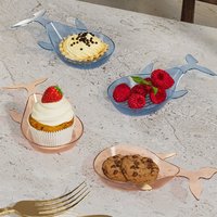 Assiettes à apéritif en plastique écologiques en forme de poisson, petits bols, 100 pièces MOQ