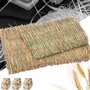 Tapis de paille moderne solide d'été tissé naturel nid de lit confortable pour lapins et cochons d'Inde fournitures pour animaux de compagnie - Product Image 6