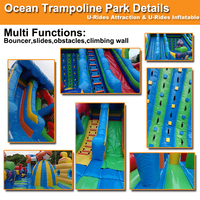 Parc gonflable multifonctionnel Funcity en PVC, thème océan, parc interactif amusant, taille et couleur personnalisables, utilisation intérieure et extérieure, 10-20 personnes