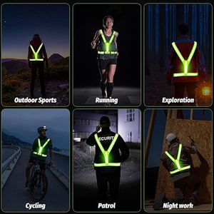 เข็มขัดขี่จักรยานสะท้อนแสงปรับได้เพื่อความปลอดภัยปรับได้เสื้อกั๊กสะท้อนแสง USB แบบชาร์จไฟได้อุปกรณ์สำหรับวิ่ง - Product Image 5