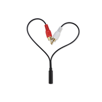 Câble audio stéréo en Y plaqué or 3,5 mm femelle vers 2 RCA mâle avec gaine en PVC pour microphone, haut-parleur, téléphone – En stock