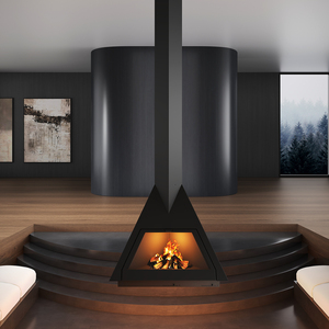 Cheminée suspendue moderne à flamme réelle, verre transparent, chauffage de villa, poêle à <span class=keywords><strong>bois</strong></span> autoportant, <span class=keywords><strong>insert</strong></span> en plaque d'acier - Product Image 2