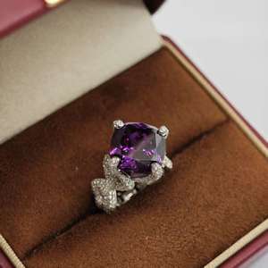 UM Jewelry Modern 925 <b>silver</b> amethyst Zircon <b>ring</b> is suitable for daily wear by both <b>men</b> and women, wedding anniversary gift - Product Image 3