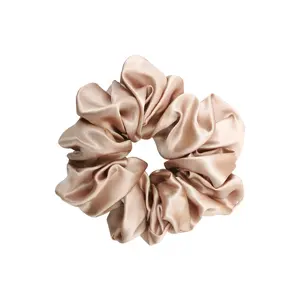 5cm Champagne Pink 100% Silk 5cm Silk Women Hair Scrunchie Ties With New Colors Customised