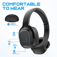 Casque sans fil ANC supra-auriculaire de haute qualité avec chipset Qualcomm, indicateur LED, design pliable, étanche IPX4, autonomie de 65h