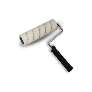 Pennello a rullo in microfibra 11 bianco con doppia striscia blu chiaro diametro 230 mm 55 mm manico fisso in poliestere fatto da te - Product Image 1