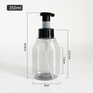 Envase <span class=keywords><strong>de</strong></span> Plástico PETG Personalizado <span class=keywords><strong>de</strong></span> 350 ml, <span class=keywords><strong>Dispensador</strong></span> <span class=keywords><strong>de</strong></span> Jabón Ovalado Transparente Gris con Bomba para Limpiador Facial y Desinfectante <span class=keywords><strong>de</strong></span> Manos - Product Image 4
