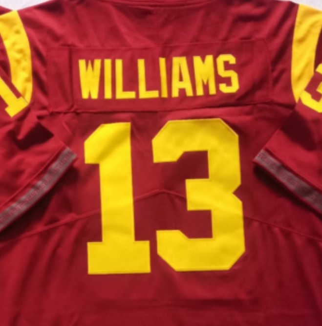 Готовый к отправке Калеба Уильямса красный лучшее качество сшитый Американский университетский Футбол Джерси