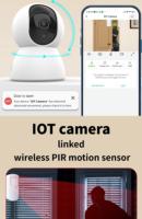 Système de caméra de sécurité avec alarme Tuya IOT Linkage, 1080P WiFi, vision nocturne panoramique/inclinaison, capteurs de porte/PIR, détecteur de fumée, sécurité intelligente pour la maison