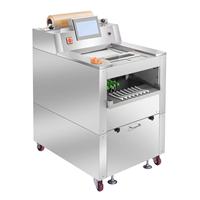 Automatische trayverpakkingsmachine voor vers fruit, groenten en vlees; commerciële clingfilm-wikkelmachine voor supermarkten