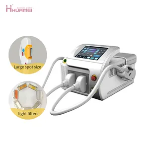 Máquina de remoção de pelos potable ipl 1550 opt, 2 alças, máquina ipl com tuv médica fabricada por weifang huamei