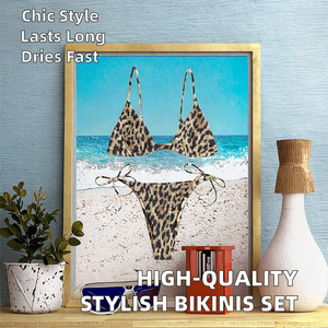 ชุดบิกินี่เกาะอกผู้หญิงสุดฮิต คุณภาพสูง ชุดว่ายน้ำชายหาดสำหรับฤดูร้อน แห้งเร็ว ระบายอากาศได้ดี ดีไซน์ทันสมัย แบบ 2 ชิ้น ลายเรียบ - Product Image 2