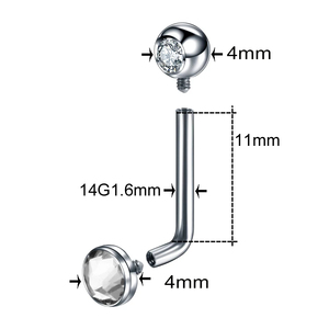 Lingchee G23 Titane Christina Vertical Capuche Piercing Or Couleur Lèvres Piercing Zircon Sexy Femmes Piercing Corps Bijoux 14G - Product Image 2