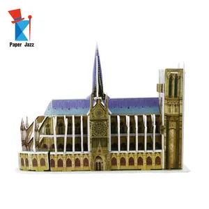 Заводская цена, новый дизайн, рекламная 3d головоломка из вспененного EPS Notre Dame de Paris, всемирно известное здание, Детские 3D-головоломки