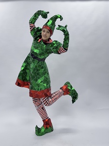 Disfraz <span class=keywords><strong>de</strong></span> Elfo Verde con Espejo <span class=keywords><strong>para</strong></span> Adultos, Hombres y Mujeres, Traje <span class=keywords><strong>de</strong></span> Cosplay, Vestido con Espejo, Ropa <span class=keywords><strong>para</strong></span> Actuaciones <span class=keywords><strong>de</strong></span> Ballet Navideño - Product Image 6