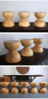Design personnalisé Bois Massif et Carbure Racine Noire Sculpté Bloc à Découper Ancienne Table à Thé