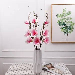 Bunga Palsu Magnolia Buatan Sutra Banyak Populer untuk Dekorasi Vas