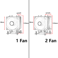 QiuzAim LGA2011 X79 Universal Tower CPU Air Cooled Kipas Volume Tinggi 90mm 2 Heat Pipe PWM Pendingin Udara Mendukung X99/E5