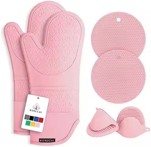 Ensemble de gants de cuisine Eversoul résistants aux hautes températures, motif nid d'abeille, rembourrés, antidérapants, protection contre la chaleur, kit de gants de four - Product Image 5