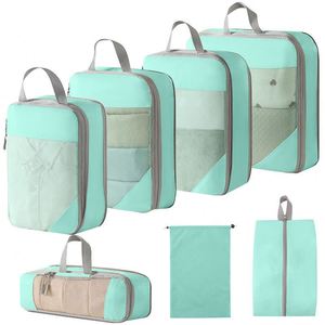 Cubes de rangement extensibles portables 7 pièces avec logo personnalisé pour voyage et organisation de bagages - Product Image 3