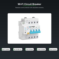 Disjoncteur intelligent Wi-Fi anti-fuite à la terre 30-500mA pour système solaire et câblage de distribution de bâtiment