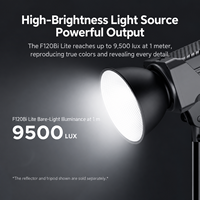 Lumière vidéo LED COB bicolore 120W Lite 2700K-6500K avec monture Bowens, portable, CRI 95+, pour Godox SL150IIBi Amaran 100X Nanlite FS-150B