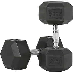 2,5 kg Gummi Hantel Gewichte Body Power Hex Home Gym Übung Workout Fitness Training Heben Rändel Chrom Griff