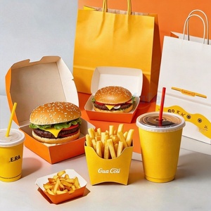 Envases Desechables para Comida Rápida para Llevar, Cajas de Papel para Papas Fritas, Pollo Frito y Hamburguesas - Product Image 1