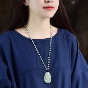 Collier avec pendentif en Jade vert sculpté à la main, Pixiu, amulette chinoise multicolore, bijoux porte-bonheur pour femmes et hommes, cadeau, nouvelle mode - Product Image 4