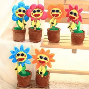 Éxito Transfronterizo: Juguete de Peluche Realista de Girasol con Instrumento Musical, Mango Giratorio, Canta y Baila - Product Image 3