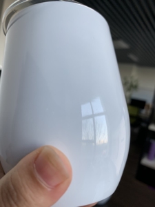 12oz Glossy White Egg Shape Sublimation Blank Stemless Wine Tumbler Glass with <b>Sliding</b> Lid and Straw for Customized Gifts - Product Image 4