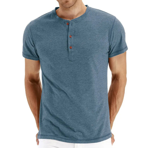 Venta al por mayor de camisetas Henley con logotipo personalizado de moda con botones-de moda y cómodo ideal para todas las estaciones - Product Image 4