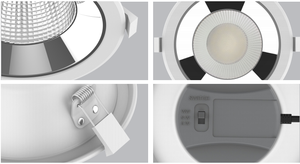 Downlight LED en aluminium SMD encastré anti-éblouissement UGR19 CCT interchangeable dimmable - Product Image 3